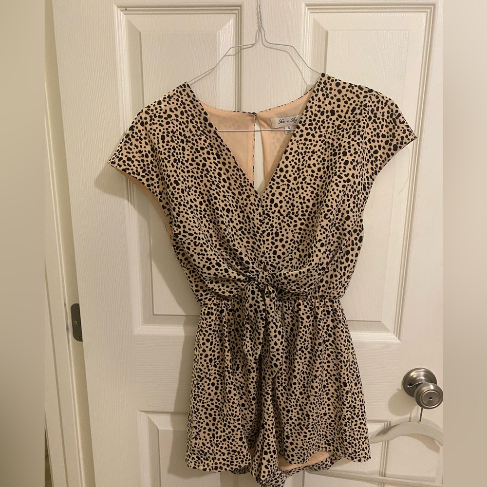 She and Sky Leopard Print Jumpsuit